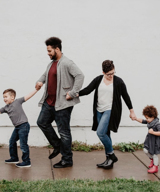 A family spend their time together
